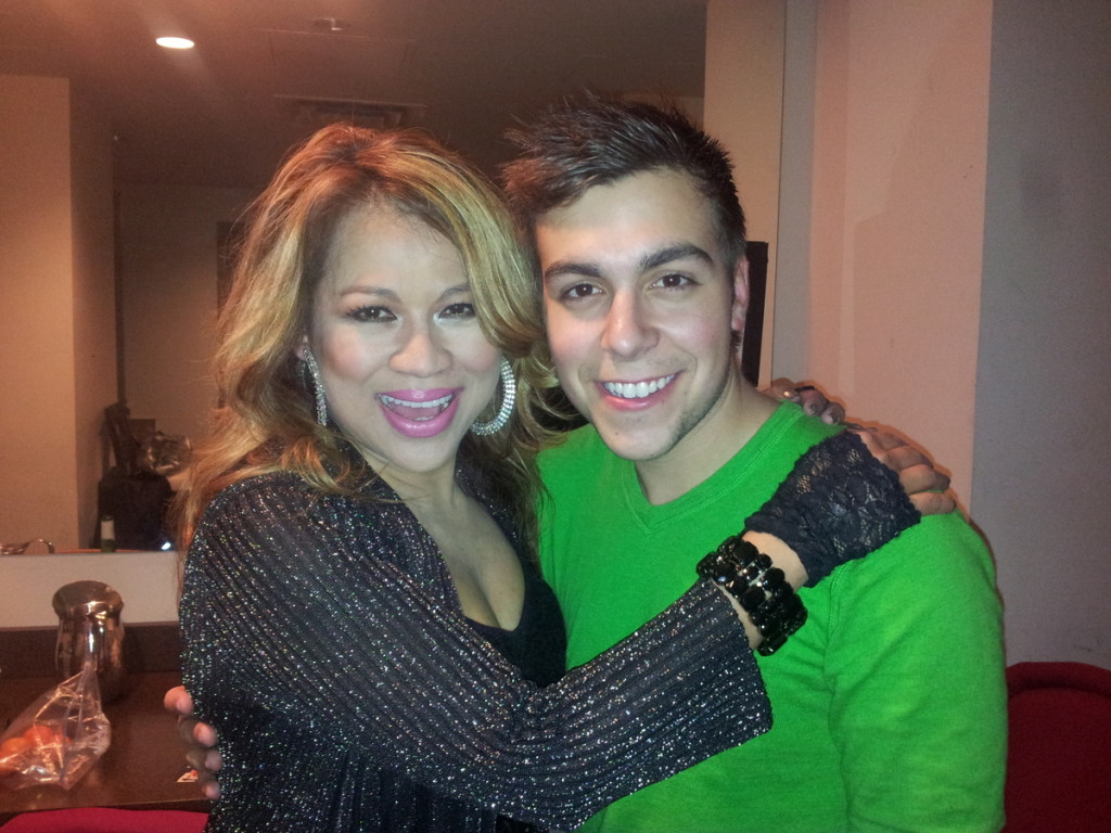 Luisa Marshall & Frankie Cena backstage at Lulu's Lounge at the River Rock Casino. March 2013.