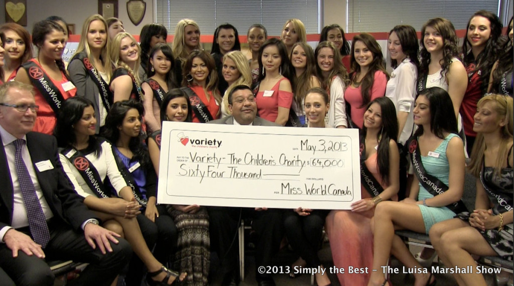 Miss World Canada 2013 Raises $64000 for Variety, the Children's Charity